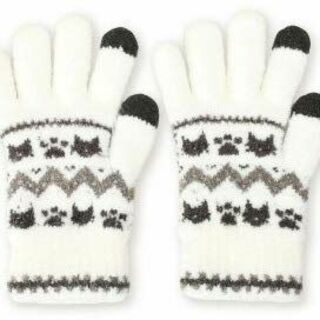 【色: ホワイト】[GlovesDEPO] レディース やわらかニット手袋 5本(その他)