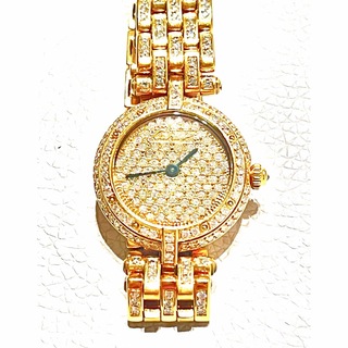 カルティエ(Cartier)のカルティエ K18YG ヴァンドーム ダイヤブレス ダイヤベゼル 金無垢 腕時計(腕時計)