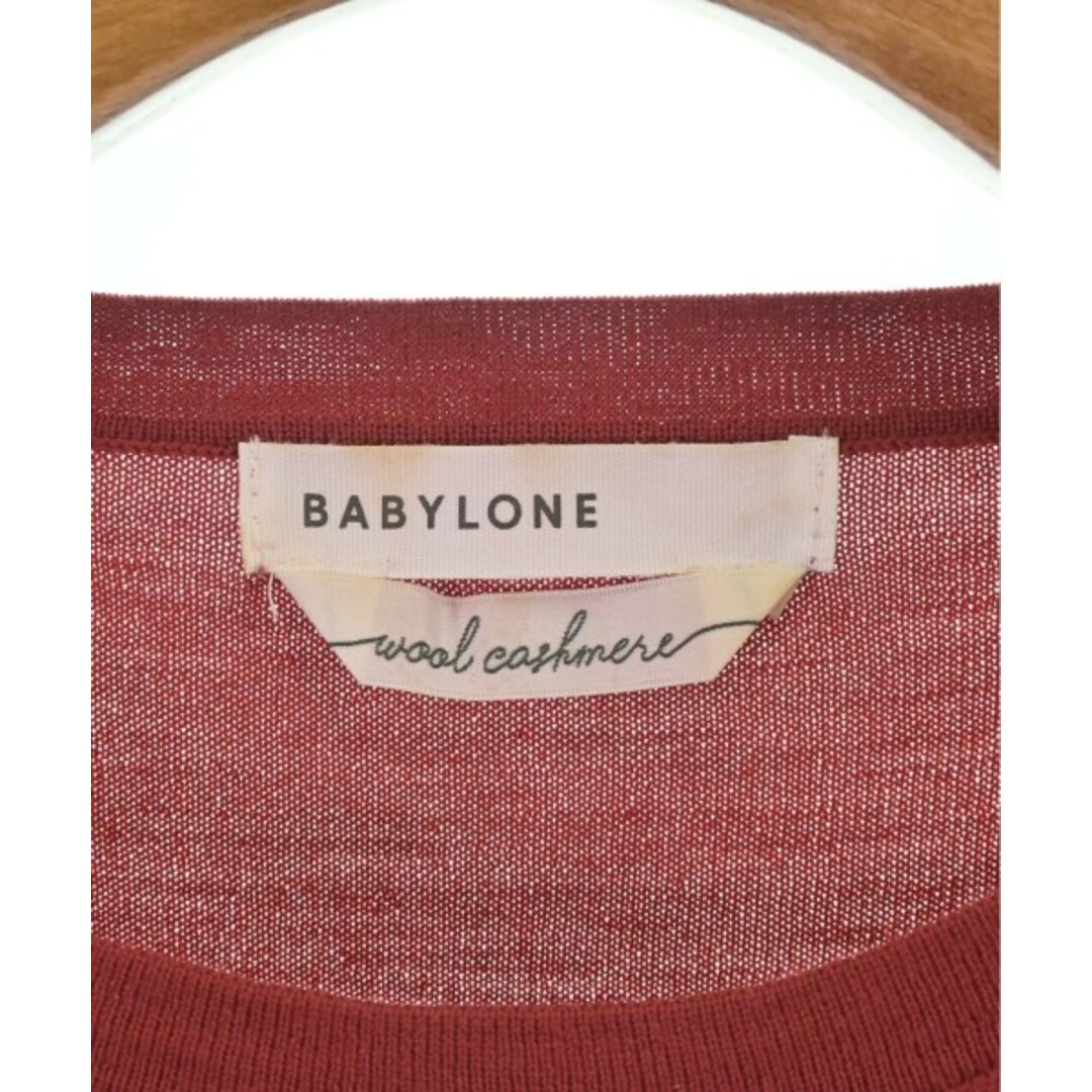 BABYLONE(バビロン)のBABYLONE バビロン ニット・セーター 38(M位) 赤x黒(ボーダー) 【古着】【中古】 レディースのトップス(ニット/セーター)の商品写真