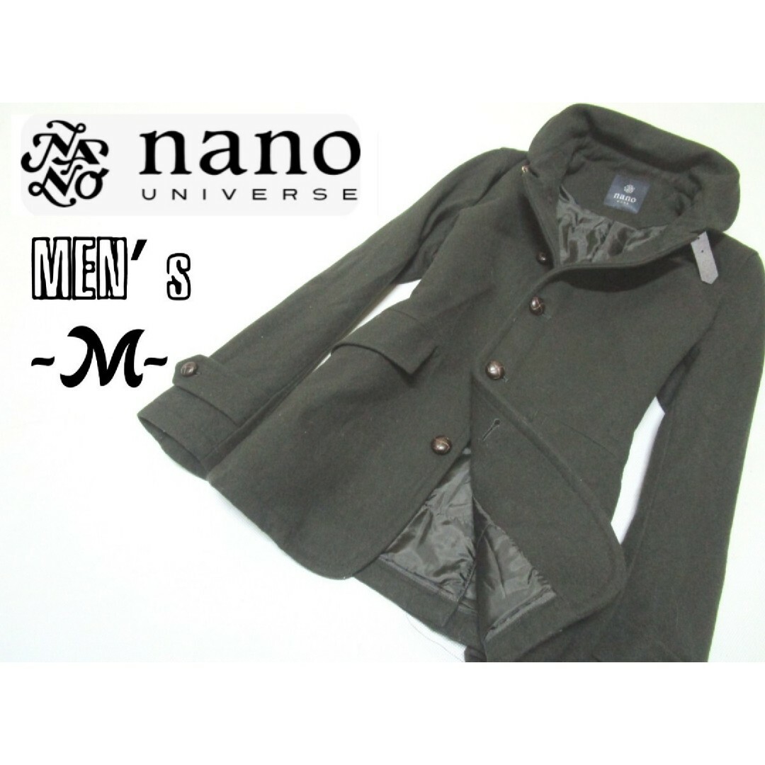 nano・universe(ナノユニバース)のメンズM◇nano universe◇コート オリーブ メンズのジャケット/アウター(ステンカラーコート)の商品写真