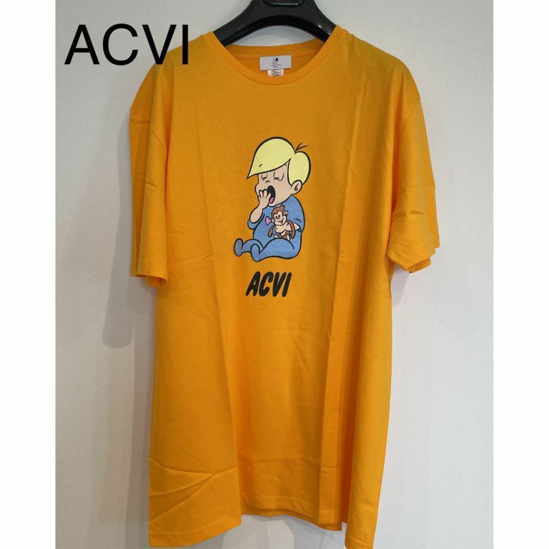 ACVI アクビ Tシャツ 半袖 SALU トップス オレンジ 新品 メンズのトップス(Tシャツ/カットソー(半袖/袖なし))の商品写真