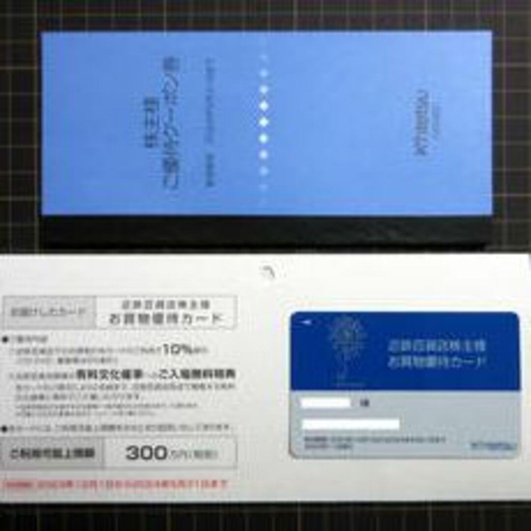 近鉄百貨店(キンテツヒャッカテン)の【男性名義（匿名発送）】近鉄百貨店株主優待お買い物カード（10％割引）１枚。 チケットの優待券/割引券(ショッピング)の商品写真