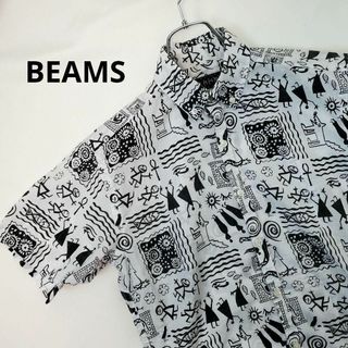 ビームス(BEAMS)のビームスBEAMS象形文字柄半袖シャツSサイズ白色(Tシャツ/カットソー(半袖/袖なし))