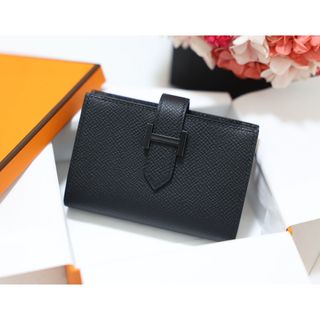 エルメス(Hermes)のエルメス べアンミニ モノクローム ブラック×ブラック金具(財布)