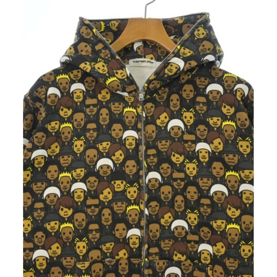 A BATHING APE(アベイシングエイプ)のA BATHING APE パーカー L 茶x黒x白等(総柄) 【古着】【中古】 メンズのトップス(パーカー)の商品写真