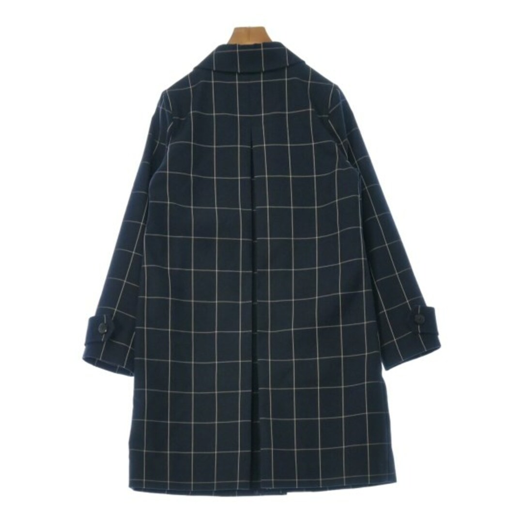 A.P.C. ステンカラーコート 34(XS位) 紺x白(チェック) 【古着】【中古】 メンズのジャケット/アウター(ステンカラーコート)の商品写真