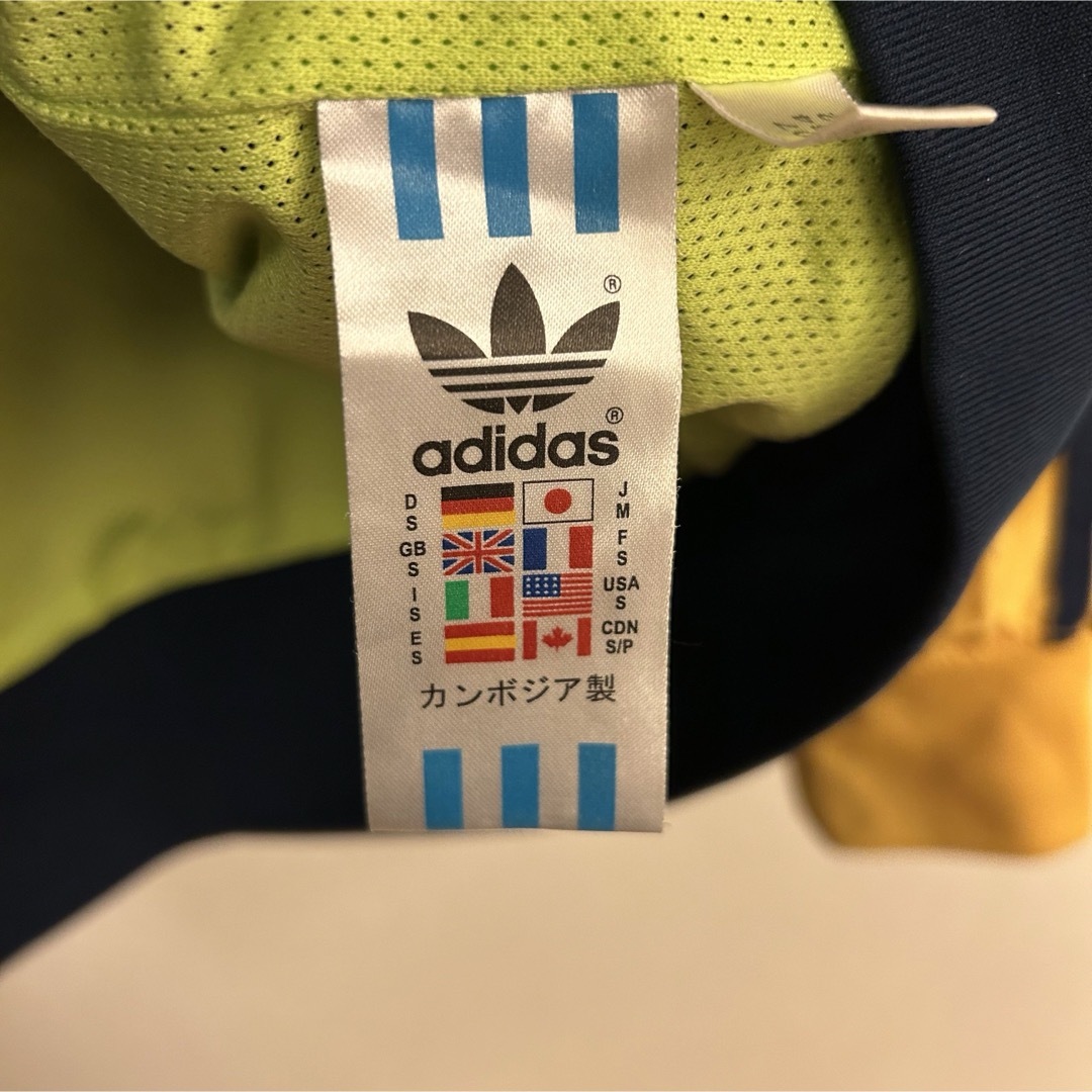 adidas(アディダス)の【レア美品】90s アディダス マルチカラーデザイン ナイロンジャケットM メンズのジャケット/アウター(ナイロンジャケット)の商品写真