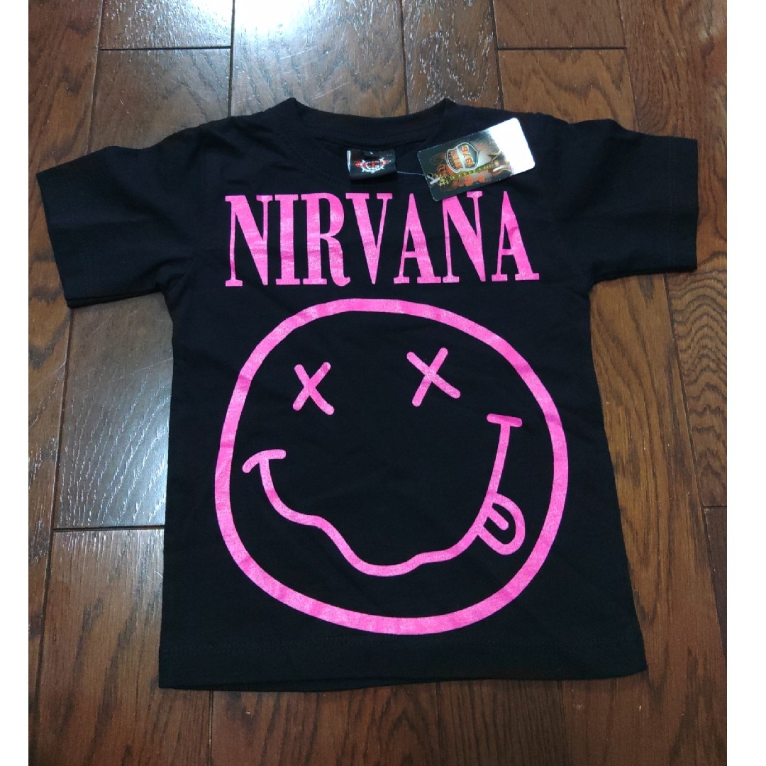NIRVANA Tシャツ キッズ スマイル 1 黒 ピンクの通販 by sts9 NIRVANA Tシャツ キッズ スマイル 1 黒 ピンクの通販 by sts9