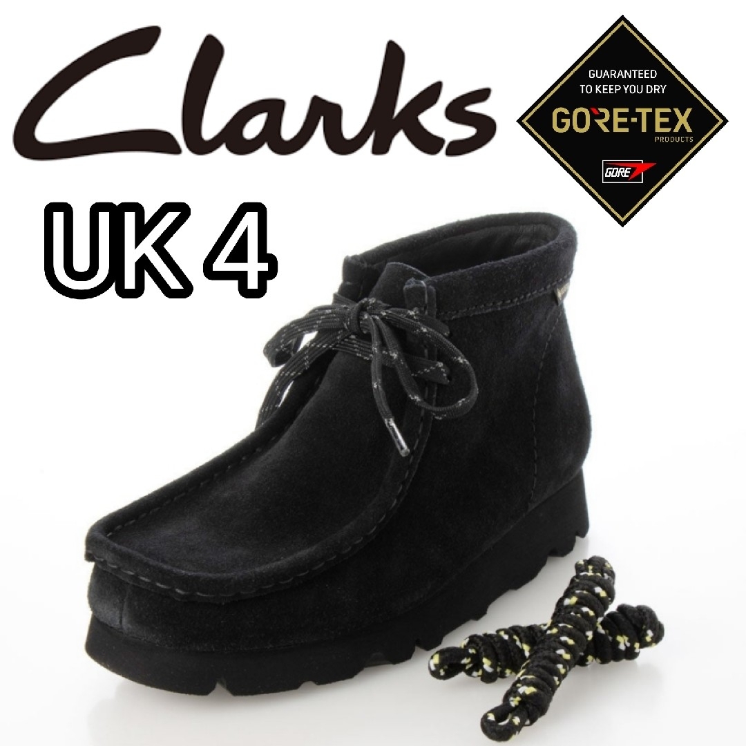 Clarksの新品新品■クラークス レディース ワラビー ブーツ GORE-TEX UK4 黒