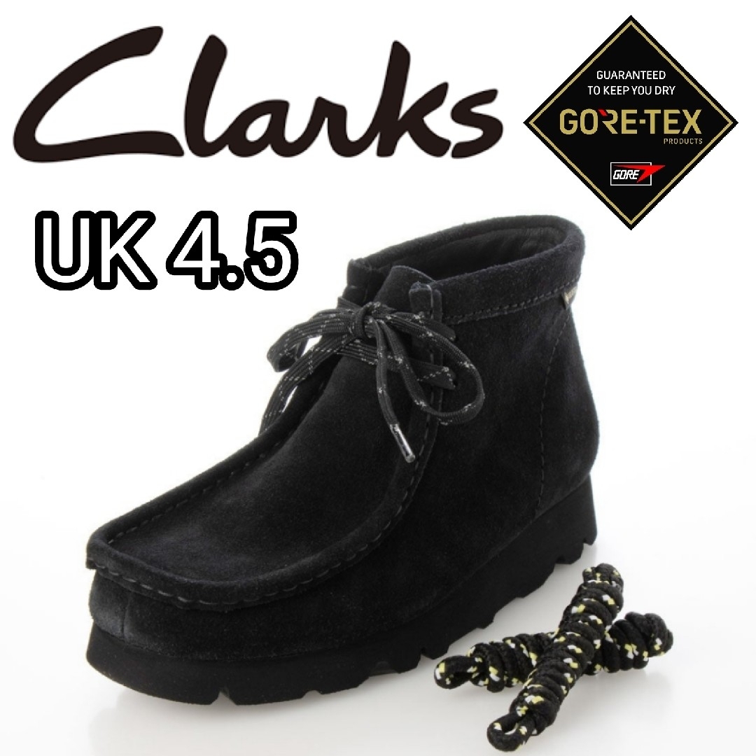 Clarksの新品新品■クラークス レディース ワラビー ブーツ GORE-TEX UK4.5 黒