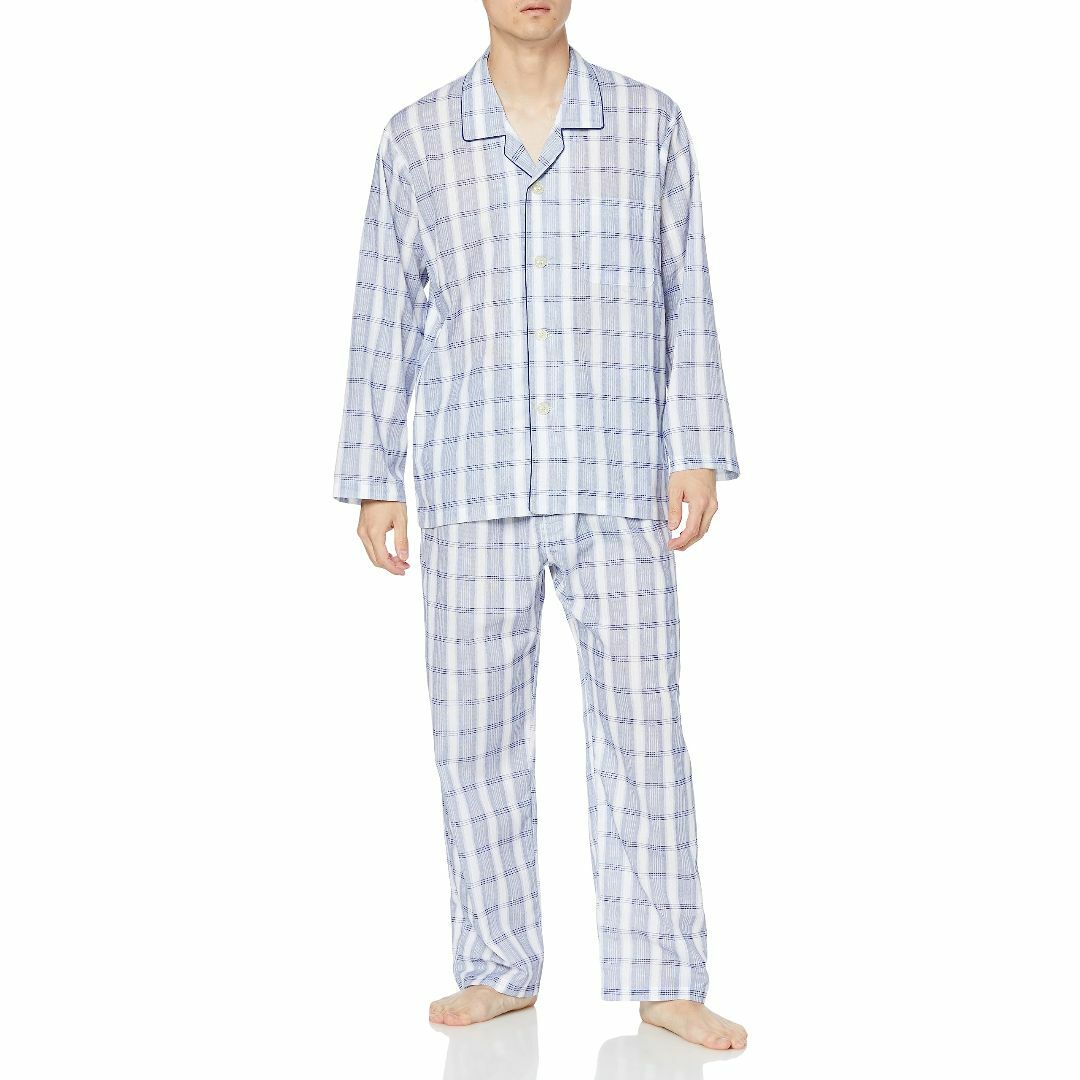 [グンゼ] パジャマ 綿100% 吸汗速乾長袖長パンツ前あきナチュラルクレープ･ファッション小物