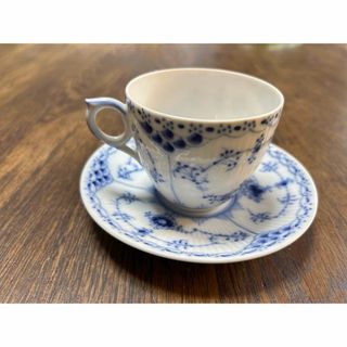 美品 ROYAL COPENHAGEN ロイヤルコペンハーゲン ホワイトフル―テッド 065 066 コーヒーカップ＆ソーサー 2客 ペア SY7252K