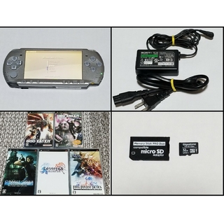 プレイステーションポータブル(PlayStation Portable)のSONY　PSP3000　シルバー　ゲーム&メモリーカード32GB付(携帯用ゲーム機本体)