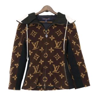 ルイヴィトン(LOUIS VUITTON)のルイヴィトン モノグラム ボア 切替 ジップアップ パーカー レディース ブラウン LOUIS VUITTON 【中古】 【アパレル・小物】(パーカー)