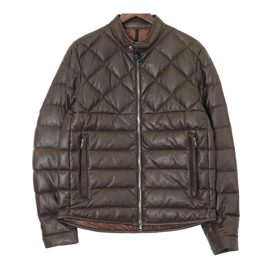 MONCLER(モンクレール)のモンクレール GRENELLE レザー ダウンジャケット 1A001 29 50118 メンズ ブラウン MONCLER 【中古】 【アパレル・小物】 メンズのジャケット/アウター(その他)の商品写真