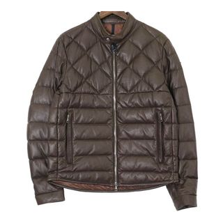 モンクレール(MONCLER)のモンクレール GRENELLE レザー ダウンジャケット 1A001 29 50118 メンズ ブラウン MONCLER 【中古】 【アパレル・小物】(その他)