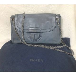 プラダ(PRADA)のPRADA プラダ　レザー　チェーンショルダーバッグ　ビッグPRADA刻印(ショルダーバッグ)