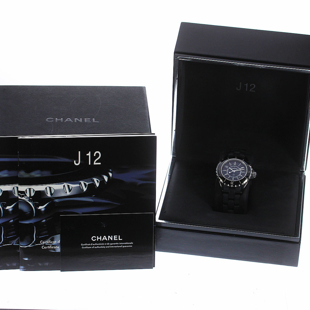 CHANEL(シャネル)のシャネル CHANEL H0682 J12 黒セラミック デイト クォーツ レディース 箱・保証書付き_790319 レディースのファッション小物(腕時計)の商品写真