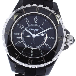 シャネル(CHANEL)のシャネル CHANEL H0682 J12 黒セラミック デイト クォーツ レディース 箱・保証書付き_790319(腕時計)