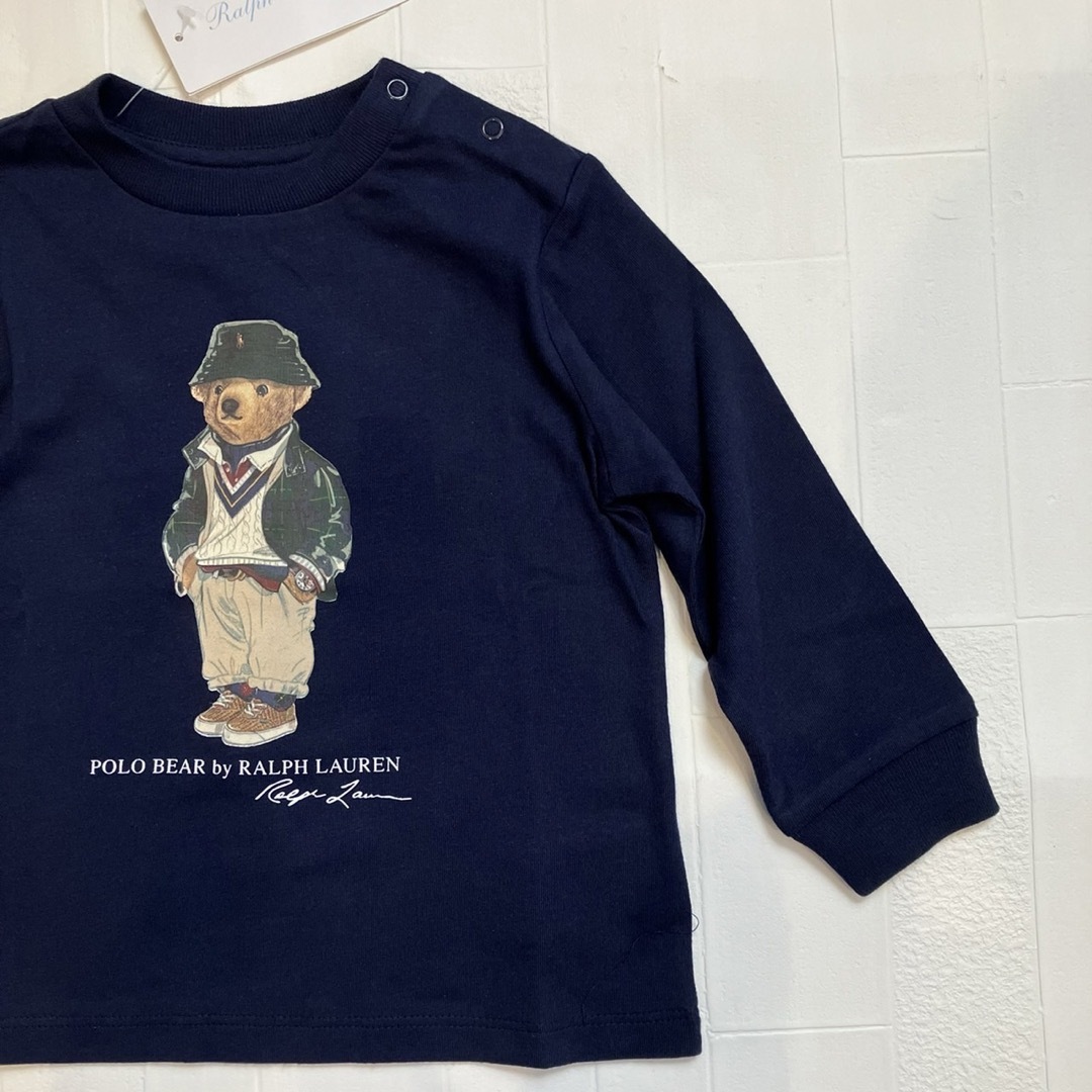 Ralph Lauren(ラルフローレン)の12m80cm  グリーンハットベア　ロンT ラルフローレン  長袖 キッズ/ベビー/マタニティのベビー服(~85cm)(Ｔシャツ)の商品写真