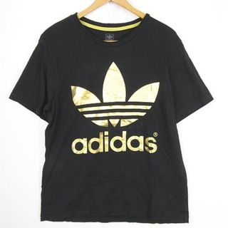 アディダス(adidas)のアディダス adidas Tシャツ カットソー 半袖 綿 L ブラック(Tシャツ/カットソー(半袖/袖なし))