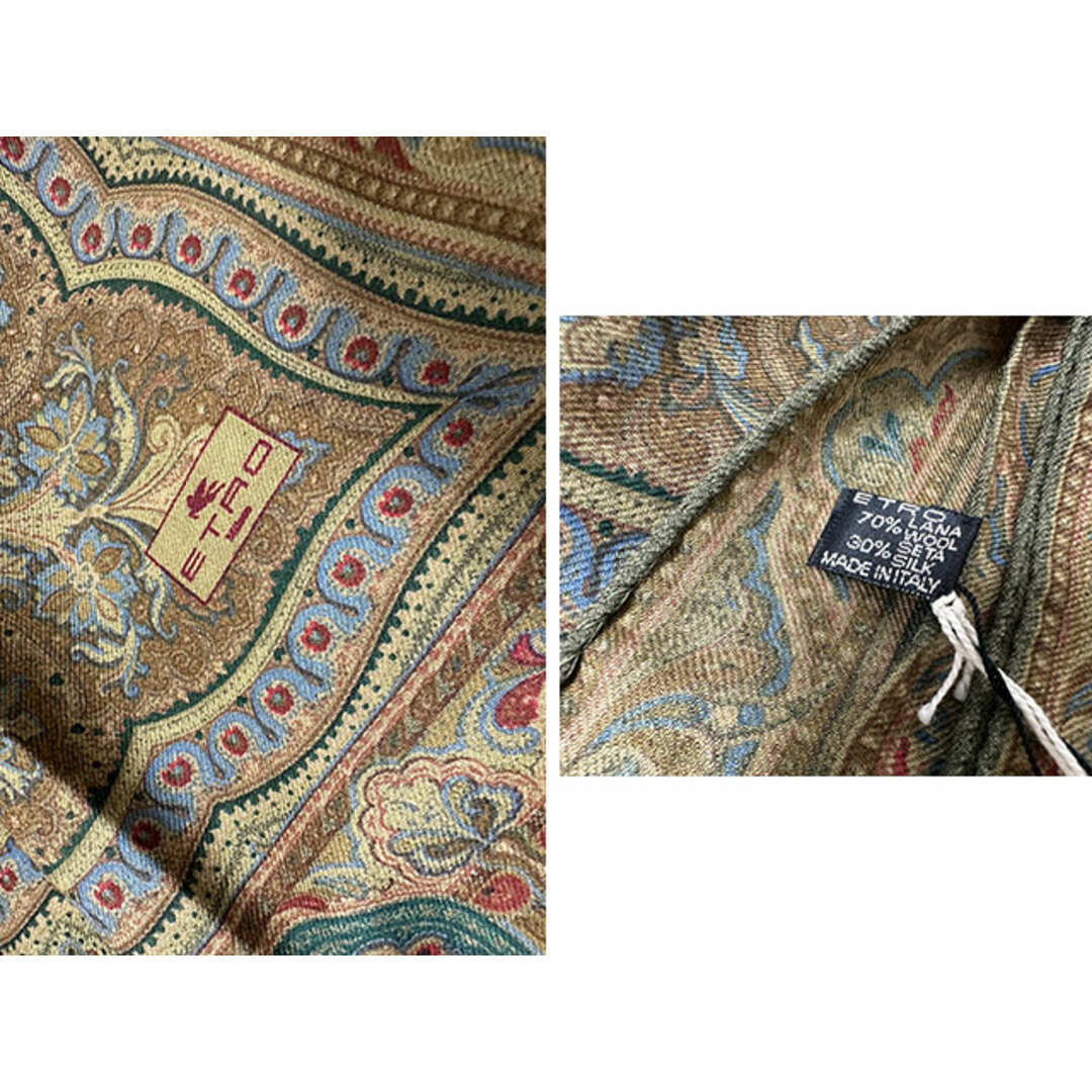 ETRO エトロ ストール ペイズリー柄 シルク30% x ウール70% - ストール