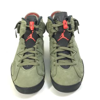 ナイキ(NIKE)のナイキ NIKE AIR JORDAN 6 RETRO SP  CN1084-200 トラヴィス スコット カクタス ジャック 紐 靴 シューズ スニーカー 合成皮革 ミディアムオリーブ インフラレッドブラック カーキ 未使用(スニーカー)