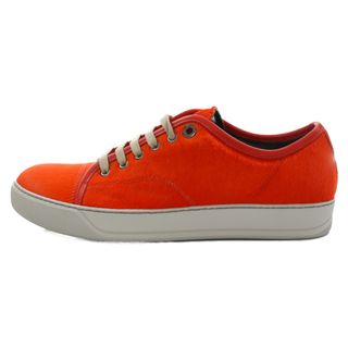 ランバン(LANVIN)のLANVIN ランバン PONY EFFECT CALFSKIN LOW TOP SNEAKER AM5DBB1 レースアップローカットスニーカー ハラコ オレンジ(スニーカー)