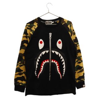 アベイシングエイプ(A BATHING APE)のA BATHING APE アベイシングエイプ 1st Camo Shark Tee カモシャークプリントロゴ長袖Tシャツ ブラック 001LTE801006X(シャツ)