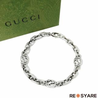 グッチ(Gucci)の美品 GUCCI グッチ インターロッキングG シルバー925 スターリングシルバー チェーン ブレスレット 箱付き 46167(ブレスレット)