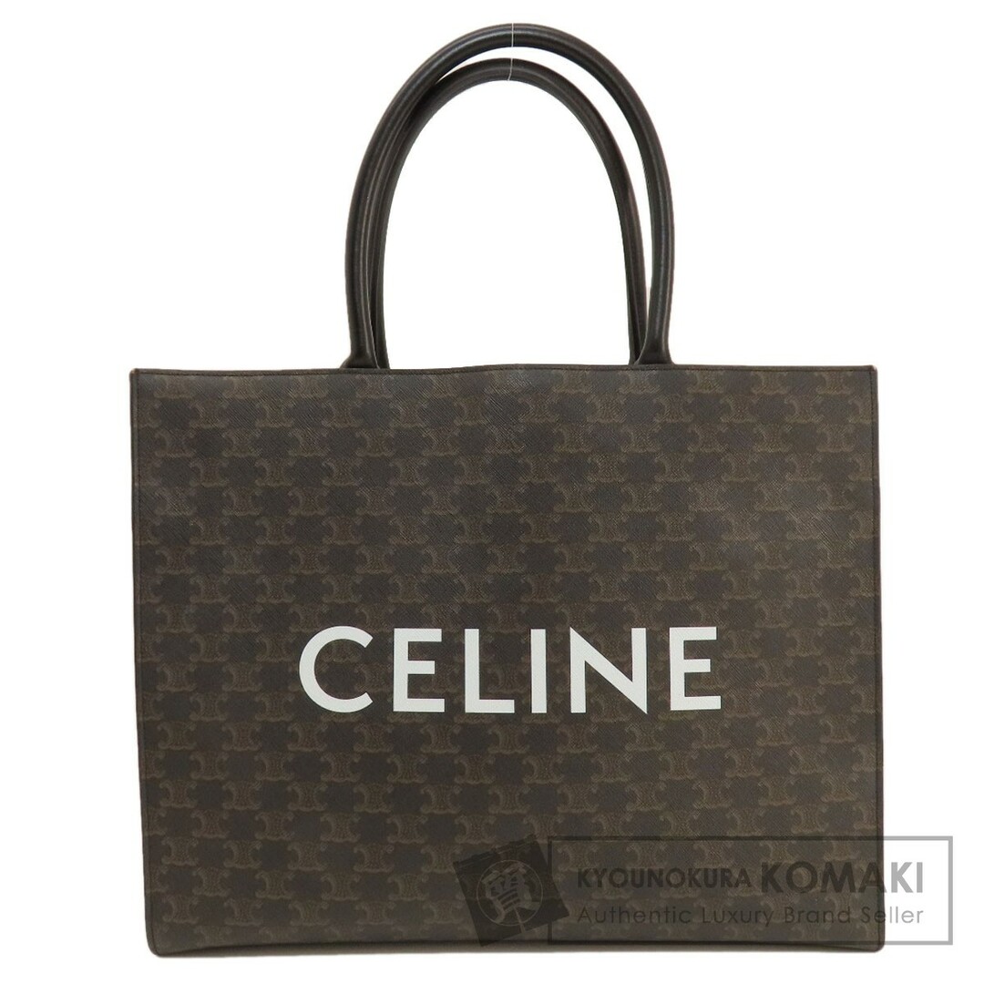 CELINE ホリゾンタル カバ トリオンフ トートバッグ コーティングキャンバス レディースブラックブラック系