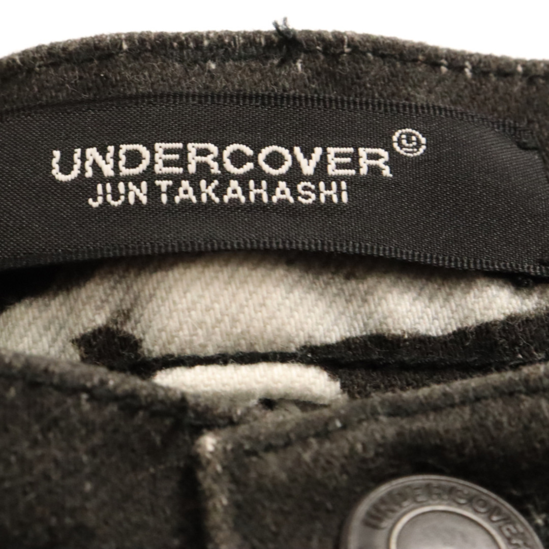 UNDERCOVER(アンダーカバー)のUNDERCOVER アンダーカバー 22SS 水彩総柄 アブストラクトパターン カツラギ クロップドパンツ ブラック/ホワイト レディース UC1B1504 レディースのパンツ(デニム/ジーンズ)の商品写真