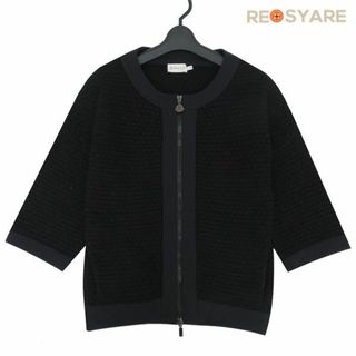 モンクレール(MONCLER)の美品 モンクレール MAGLIONE TRICOT CARDIGAN アルパカ モヘア ニット 異素材MIX ノーカラー ジップアップ ジャケット コート 46156(その他)