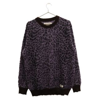 ワコマリア(WACKO MARIA)のWACKO MARIA ワコマリア LEOPARD MOHAIR KNIT SWEATER レオパードモヘアニットセーター パープル(ニット/セーター)