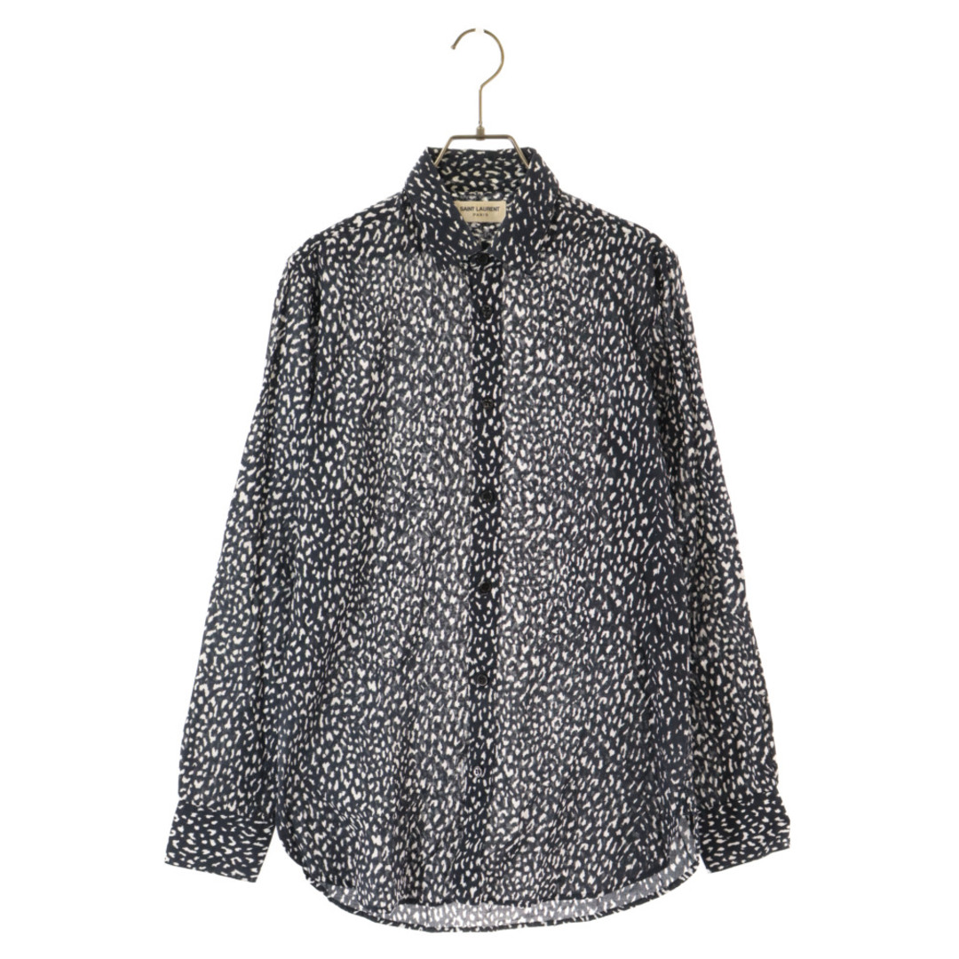 SAINT LAURENT PARIS サンローランパリ 13AW エディ期 Leopard Shirt ベイビーキャット レオパード ロングスリーブ 長袖 シャツ ホワイト/ブラック 340855 Y736F735センチ身幅