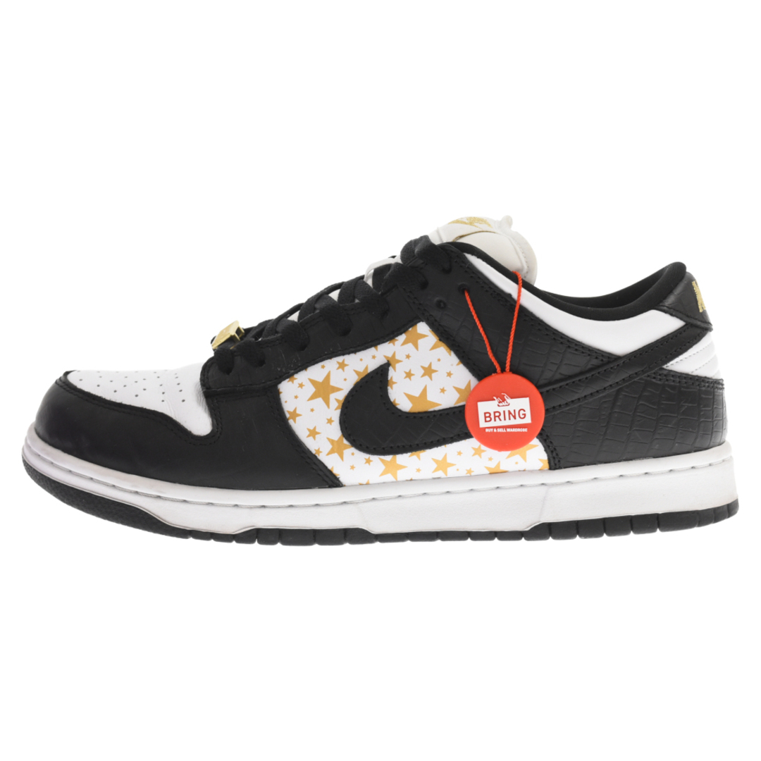 天然皮革合成繊維底NIKE SB ナイキエスビー ×SUPREME DUNK LOW OG QS DH3228-102 シュプリーム ダンクロー ローカットスニーカー US9/27.0cm ホワイト/ブラック/ゴールド