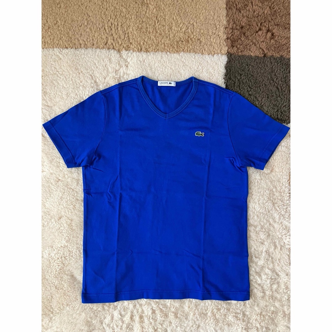 LACOSTE(ラコステ)のラコステ　Tシャツ　Ｖネック　青 メンズのトップス(Tシャツ/カットソー(半袖/袖なし))の商品写真