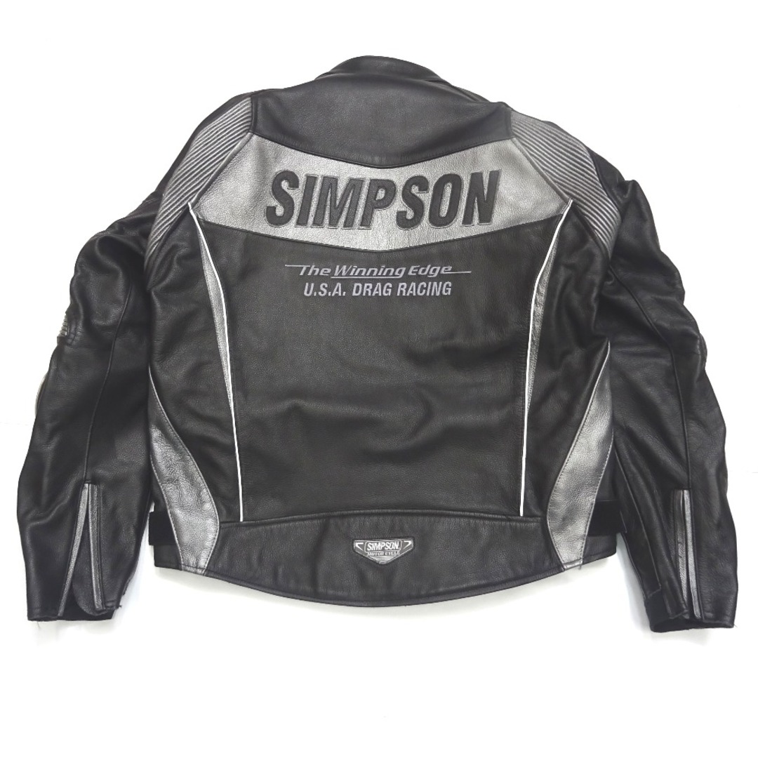 SIMPSON(シンプソン)のシンプソン ライダースジャケット ブラック 牛革 メンズ #3L Ft1143273 中古 メンズのジャケット/アウター(ライダースジャケット)の商品写真