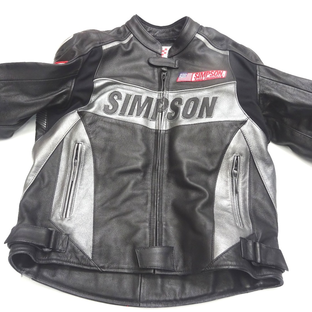 SIMPSON(シンプソン)のシンプソン ライダースジャケット ブラック 牛革 メンズ #3L Ft1143273 中古 メンズのジャケット/アウター(ライダースジャケット)の商品写真