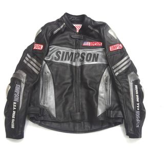 SIMPSON - シンプソン ライダースジャケット ブラック 牛革 メンズ #3L Ft1143273 中古