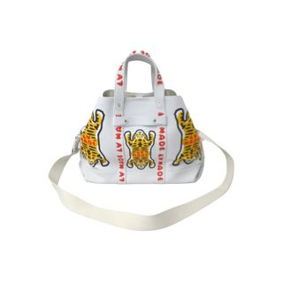 ルイヴィトン(LOUIS VUITTON)のLOUIS VUITTON ルイヴィトン トートバッグ トロリー トート NIGOコラボ タイガー ホワイト M59366 シルバー金具 美品 中古 58554(トートバッグ)