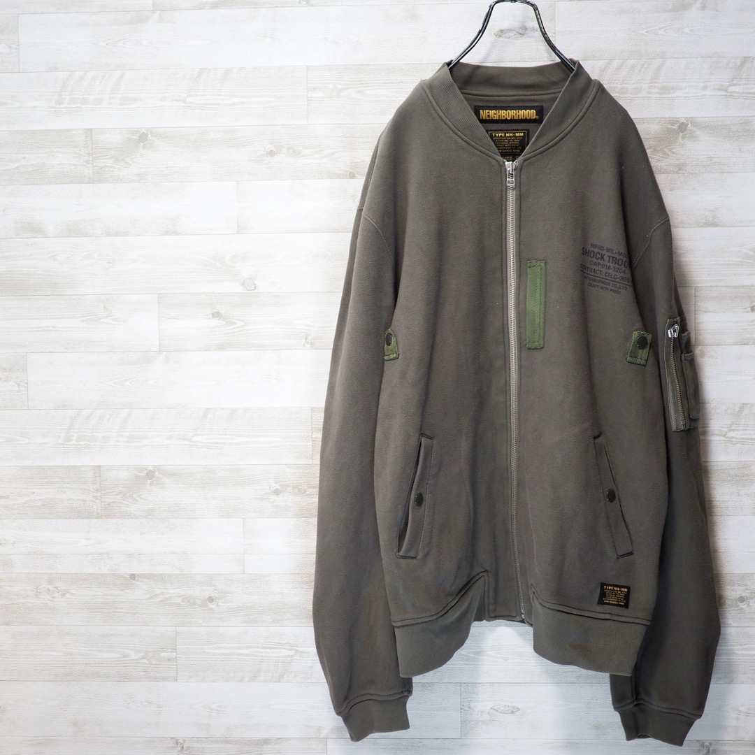 NEIGHBORHOOD(ネイバーフッド)のNBHD 18AW MA-1/Smooth. C-Cardigan OD/L メンズのジャケット/アウター(フライトジャケット)の商品写真