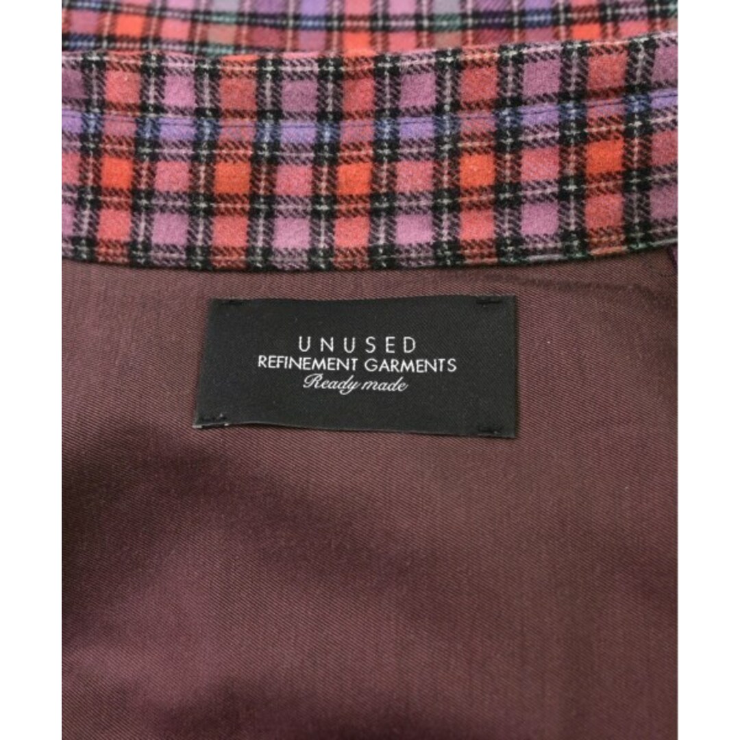 UNUSED(アンユーズド)のUNUSED カジュアルシャツ 2(M位) 赤x紫x黒等(チェック) 【古着】【中古】 メンズのトップス(シャツ)の商品写真