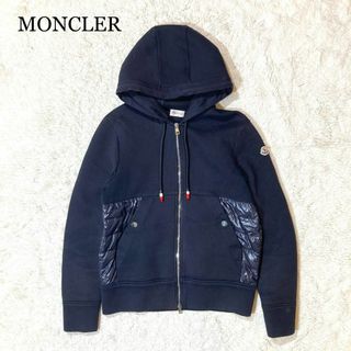 モンクレール(MONCLER)の【極美品】モンクレール ワッペン ダウン ナイロン切替 ジップアップパーカー M(パーカー)