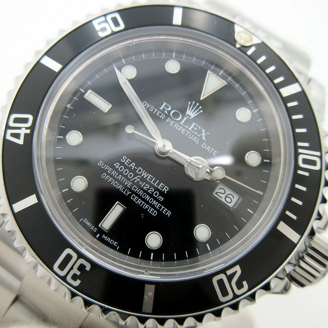 ROLEX(ロレックス)の美品 ロレックス 腕時計 シードゥエラー 16600 AT 黒文字盤 旧J A番 OH済 SS オイスター 自動巻き ROLEX OH・外装仕上げ済み ダイバーズウォッチ メンズの時計(腕時計(アナログ))の商品写真