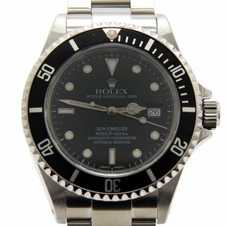 ロレックス(ROLEX)の美品 ロレックス 腕時計 シードゥエラー 16600 AT 黒文字盤 旧J A番 OH済 SS オイスター 自動巻き ROLEX OH・外装仕上げ済み ダイバーズウォッチ(腕時計(アナログ))