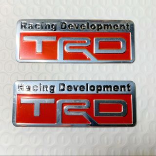 トヨタ(トヨタ)の2枚セットTRD SPORTS アルミ エンブレム ステッカー(ステッカー)