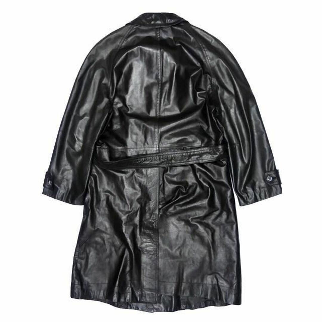 メンズ レザー トレンチコート M 黒 ロングコート 揺らさ 本革 メンズ レザー トレンチコート M 黒 ロングコート 揺らさ 本革