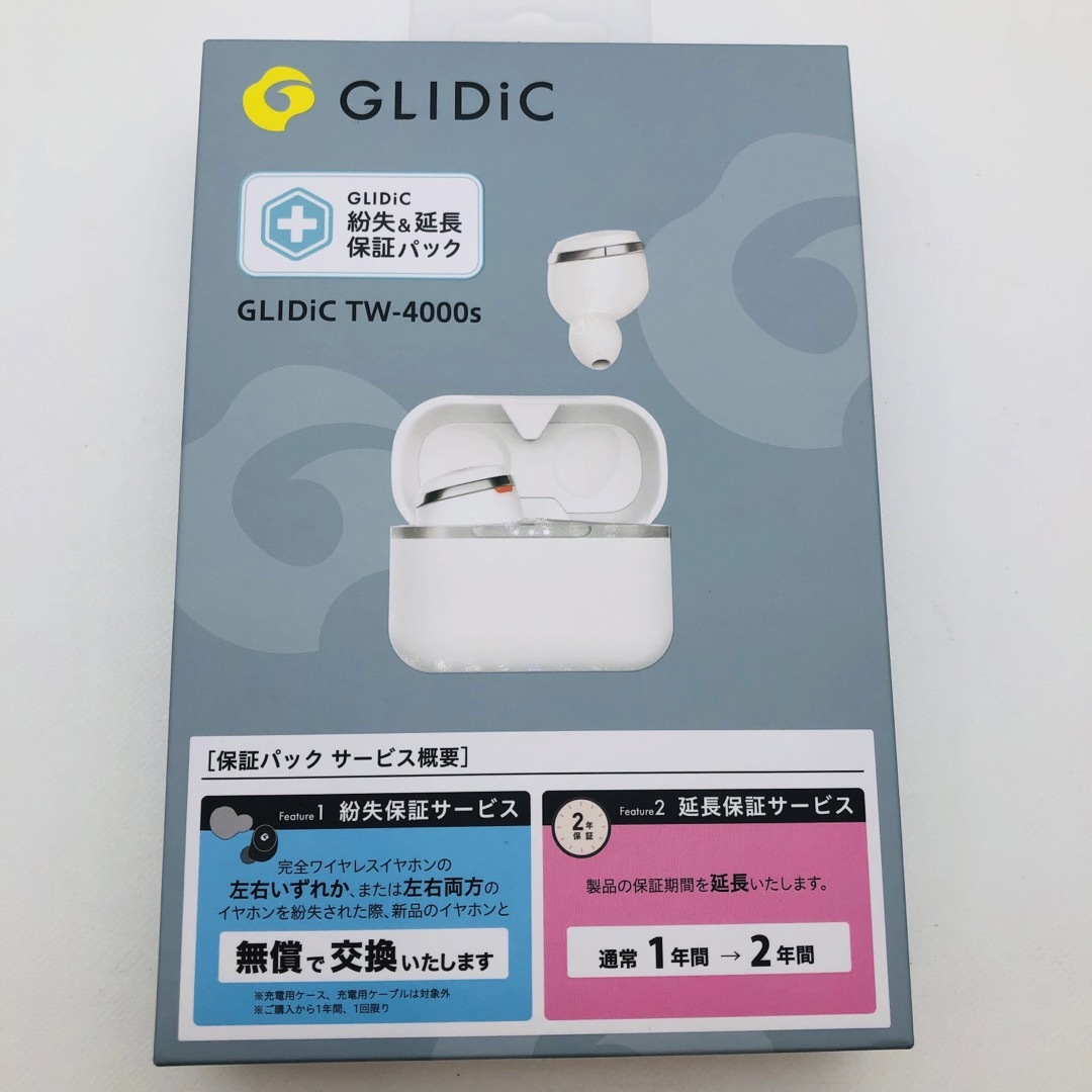 GLIDiC(グライディック)のGLIDiC TW-4000s 紛失＆延長保証パック/ホワイト スマホ/家電/カメラのオーディオ機器(ヘッドフォン/イヤフォン)の商品写真