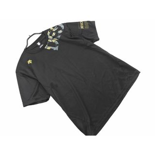 デサント(DESCENTE)のDESCENTE デサント プリント トレーニングウェア カットソー sizeX0/黒 ■◆ メンズ(Tシャツ/カットソー(半袖/袖なし))